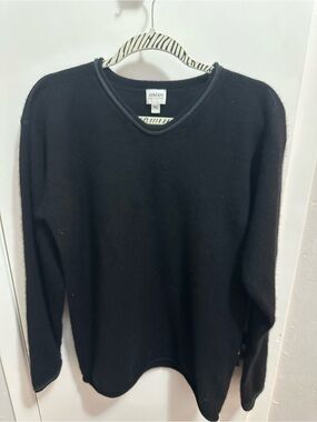 Armani Collezioni Men's Black V-Neck Sweater